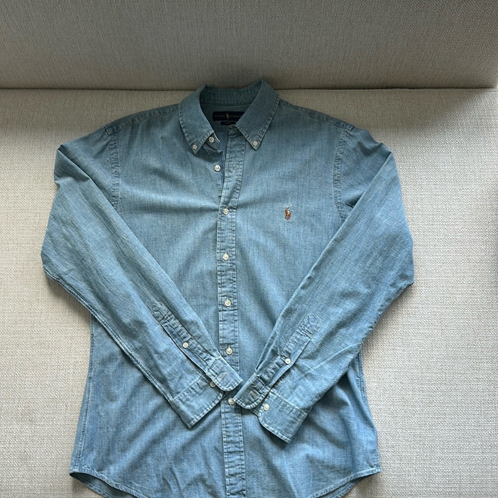 Ralph Lauren men’s slim fit denim button down shirt